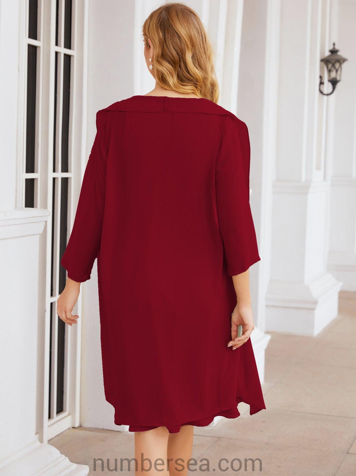 Numbersea Chiffon Mother Of The Bride Dresses Prom Dress For Wedding Guest Casual Pleated 28065