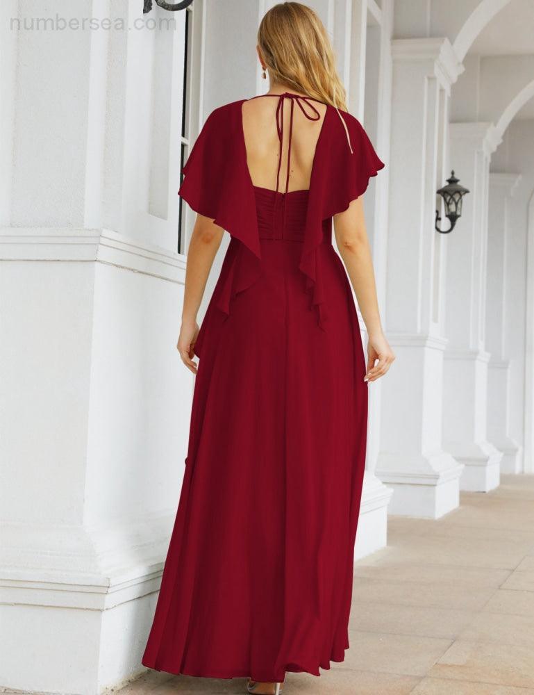 Numbersea Bridesmaid Dresses Backless Formal Prom Gowns for Evening Party Mother of The Bride Dress 28040-numbersea
