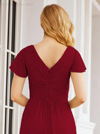 Numbersea Formal Prom Gowns for Mother of The Bride Cap Sleeves Bridesmaid Dress 28047-numbersea