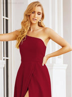 Numbersea Women's One Shoulder Formal Prom Gowns for Mother of The Bride Side Slit Bridesmaid Dresses 28052-numbersea