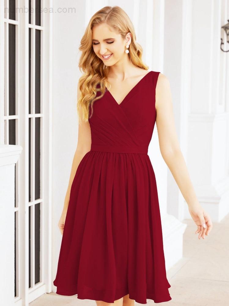 Numbersea Homecoming Dresses Knee Length Skirt V Back 28062