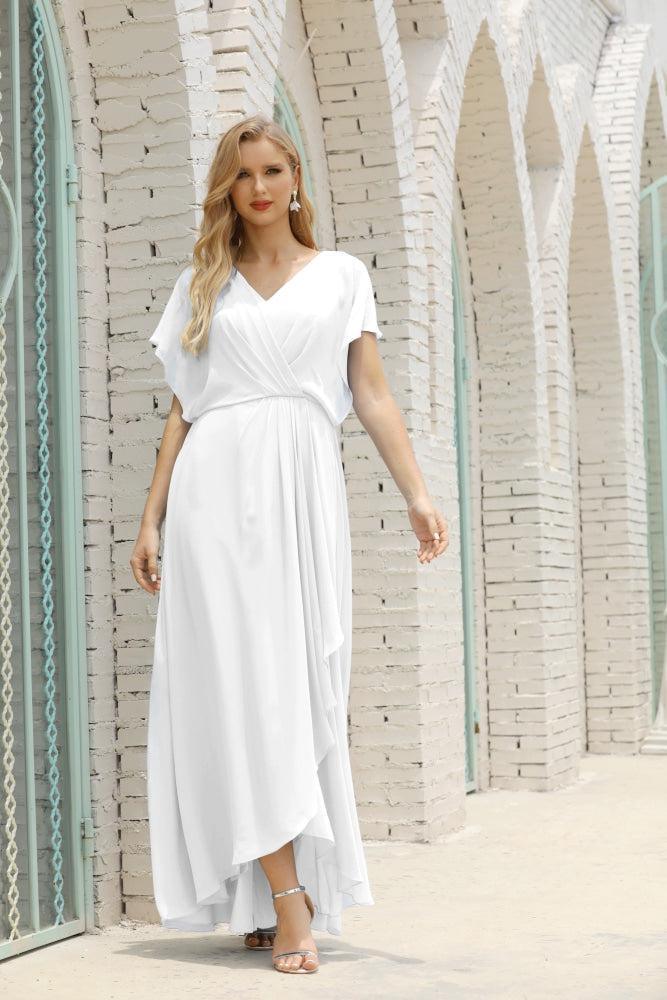 Numbersea Mother Of The Bride Dresses Plus Size V-Neck Floor Length Formal Prom Dress For Wedding