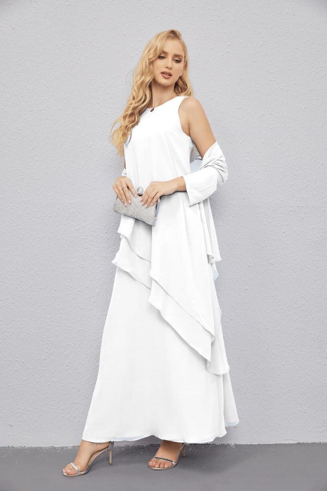 Mother of Bride Dresses with Open Front Lightweight Cardigan Formal Prom Gown 28081-numbersea
