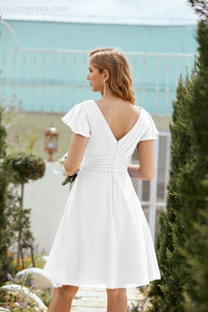 Neck Chiffon Bridesmaid Dresses Formal Cocktail Prom Gown Homecoming 28013