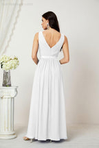 Women's Chiffon Long Bridesmaid Dresses A line Sleeveless Formal Prom Gown for Evening Party Homecoming Dresses 2808-numbersea