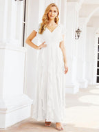 Ruffled Bridesmaid Dresses with Sleeves Long Formal Party Dress 28041-numbersea