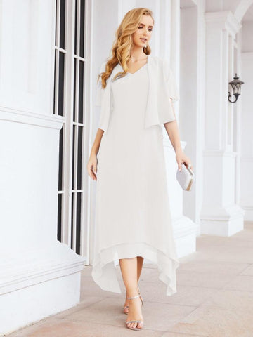 Numbersea Two-Piece A-line Mother of The Bride Dress Formal Party Gown Dress 28073 - numbersea