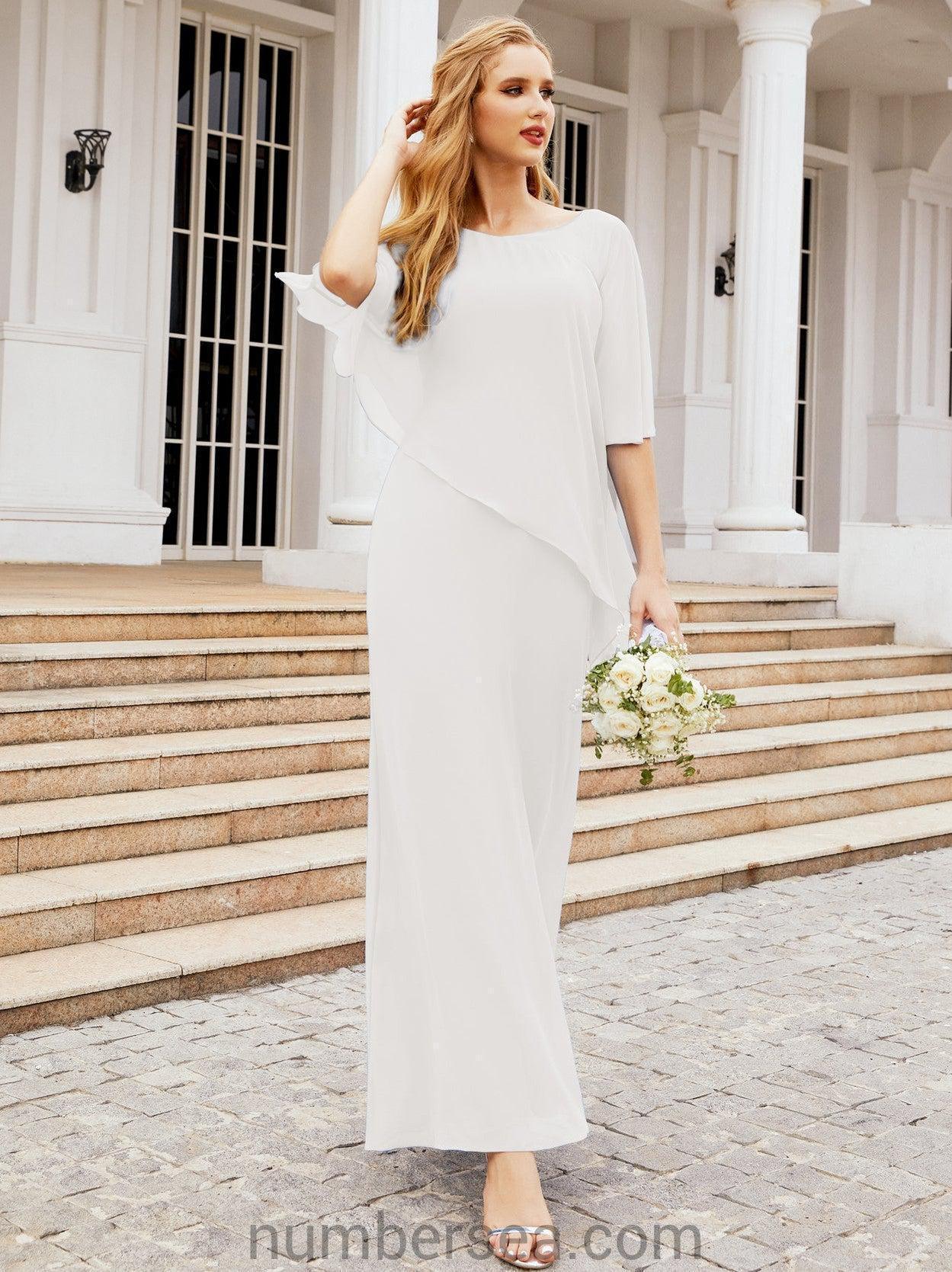 Numbersea Formal Party Gown Dress Long Chiffon Mother Of The Bride Dresses With Ruffle Cape 28026