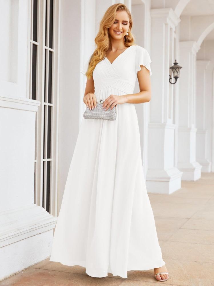 Numbersea Formal Prom Gowns for Mother of The Bride Cap Sleeves Bridesmaid Dress 28047-numbersea