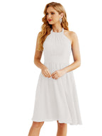 Numbersea Neckholder-Brautjungfernkleid aus Chiffon, kurz, ärmellos, formelles Partykleid, offener Rücken, 28023