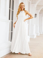 Keyhole Bridesmaid Dresses Sleeveless Formal Evening Party Prom Gowns 28043-numbersea