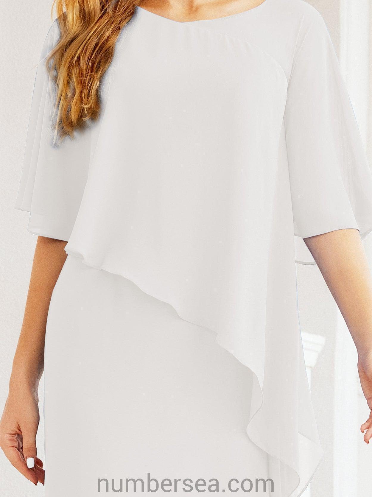 Numbersea Formal Party Gown Dress Long Chiffon Mother Of The Bride Dresses With Ruffle Cape 28026