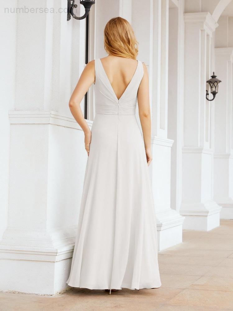 Numbersea Bridesmaid Dresses for Wedding Ruffles Long Formal Prom Gowns 28039-numbersea