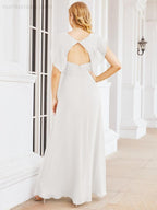 Numbersea Bridesmaid Dresses Cape Formal Prom Dress Open Back Gowns for Mother of The Bride 28058-numbersea