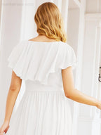 Bridesmaid Dresses with Flutter Sleeves Formal Evening Party Prom Gowns 28044-numbersea