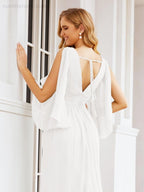 Numbersea Bridesmaid Dresses with Split for Wedding Party Flutter Sleeves 28045-numbersea