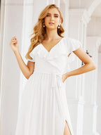 Bridesmaid Dresses with Flutter Sleeves Formal Evening Party Prom Gowns 28044-numbersea
