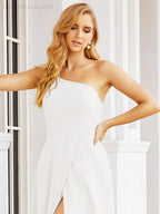 Numbersea Women's One Shoulder Formal Prom Gowns for Mother of The Bride Side Slit Bridesmaid Dresses 28052-numbersea