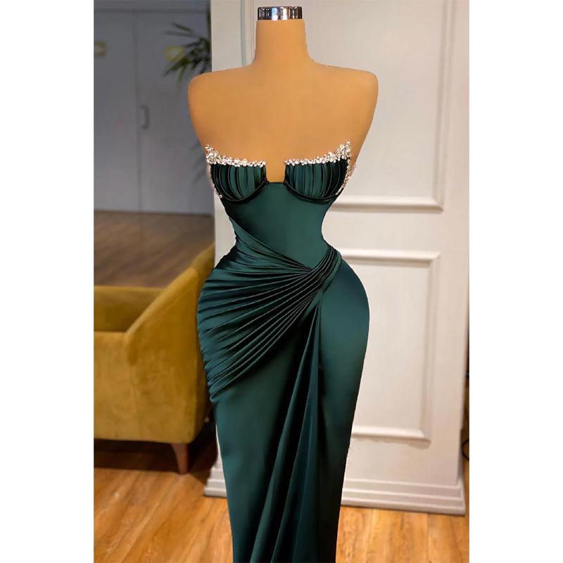 Spaghettiträger Perlen Etui Langes formelles Abendkleid 