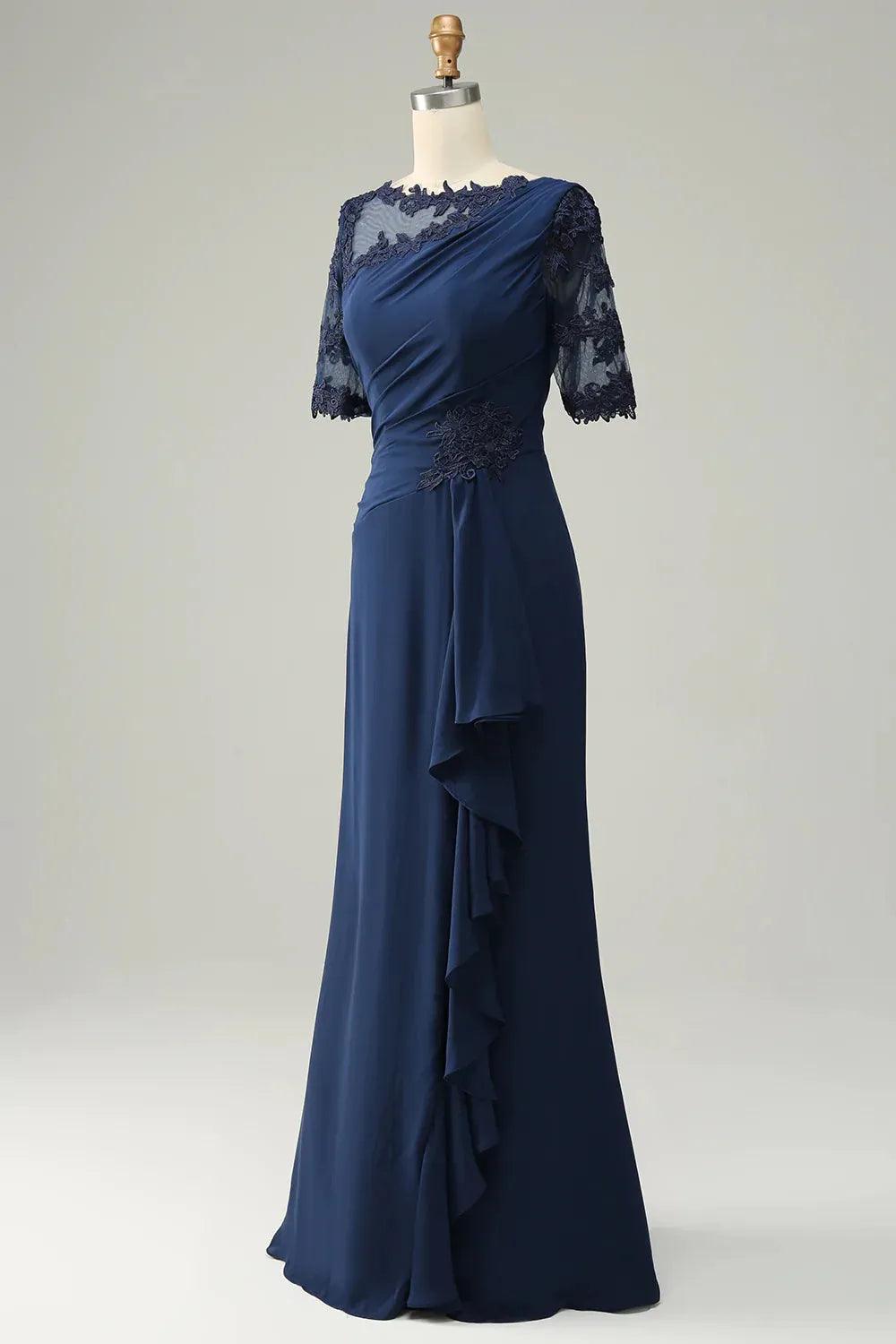 Mother of Bride Dress Sheath with Appliques