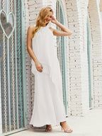 Chiffon Long Plus Size Mother Of Bride Dresses Formal Bridesmaid Prom Gown 28019 White