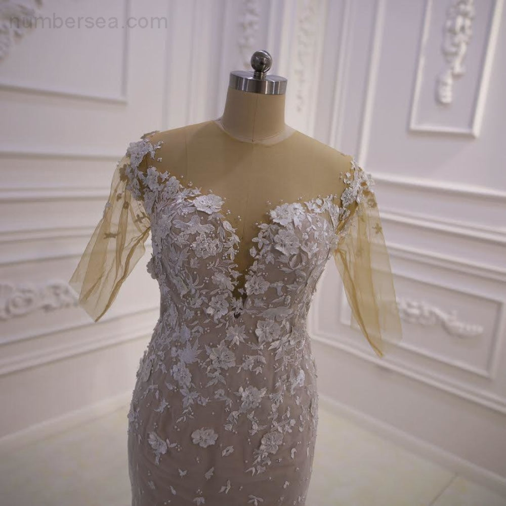 NB459 100% Real Photos Wedding Dress Factory Custom Made Luxury Wedding Dress New - numbersea