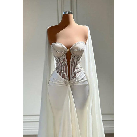 Elegant Charming Off-shoulder Cap Sleeves Mermaid Formal Prom Dress