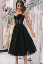 Süße Träger kurze Ballkleid schwarz Fee Vintage Homecoming Party Kleider