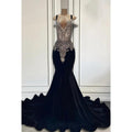 Trumpet/Mermaid Ruffles Hot V-neck Straps Rhinestones Evening Party Prom Dress