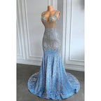 Glamouröses und dramatisches Abendkleid mit Rüschen, Strasssteinen, V-Ausschnitt, ärmellosen Pailletten