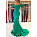 Vestidos de fiesta formales de sirena con mangas cortas y pliegues de corazón 