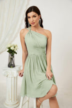 Numbersea Women Chiffon Short One Shoulder Bridesmaid Dress Formal Dresses For Party Homecoming 2804