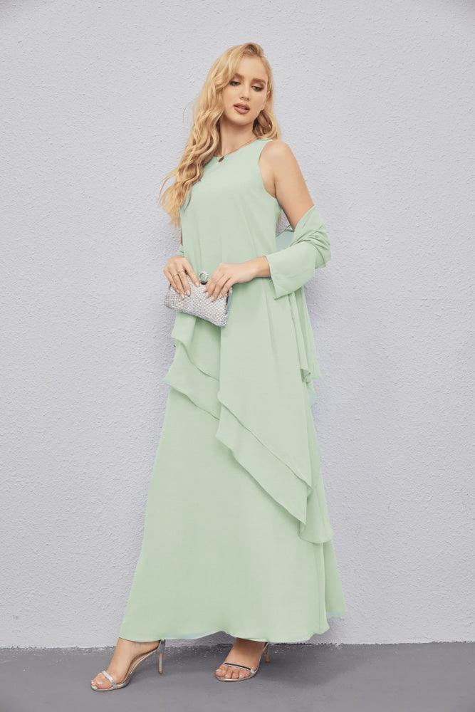 Mother of Bride Dresses with Open Front Lightweight Cardigan Formal Prom Gown 28081-numbersea