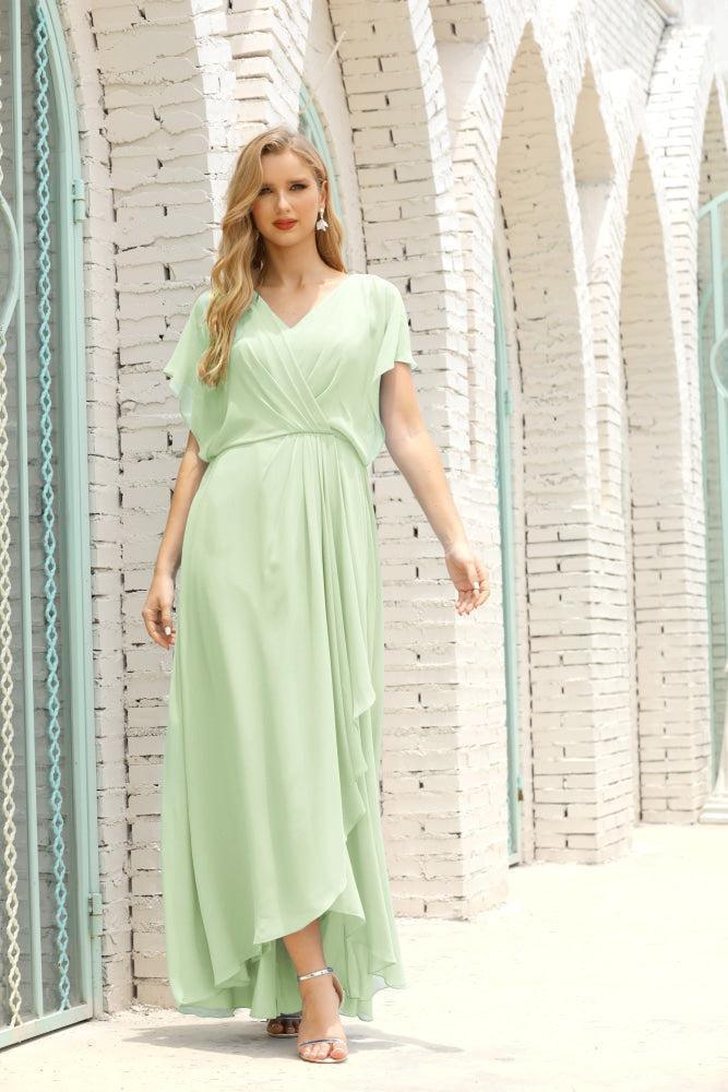 Numbersea Mother Of The Bride Dresses Plus Size V-Neck Floor Length Formal Prom Dress For Wedding