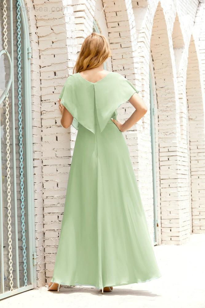 Numbersea Mother Of The Bride Dresses Plus Size V-Neck Floor Length Formal Prom Dress For Wedding