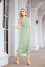 Numbersea Formal Party Gown Dress Chiffon Long Mother of The Bride Dresses with Ruffle Cape 28072 - numbersea