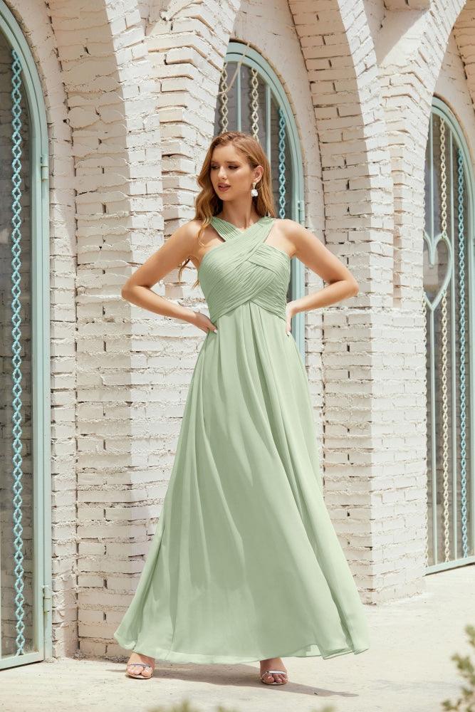Halter Bridesmaid Dresses Formal Cocktail Prom Gown 28015-numbersea