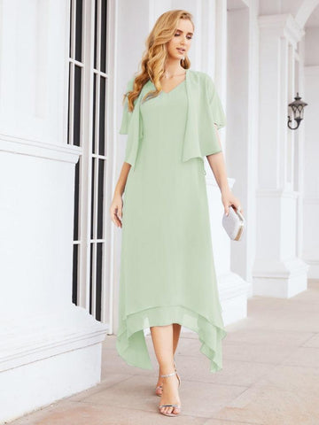 Numbersea Two-Piece A-line Mother of The Bride Dress Formal Party Gown Dress 28073 - numbersea