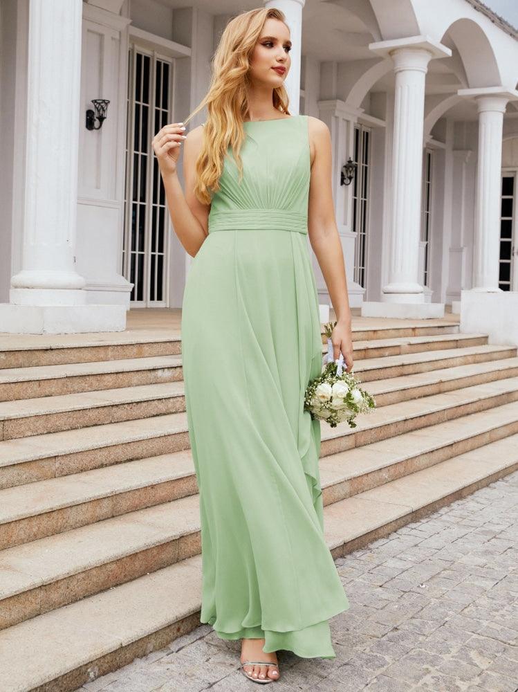 Numbersea Bridesmaid Dresses for Wedding Ruffles Long Formal Prom Gowns 28039-numbersea