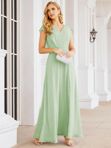 Numbersea Bridesmaid Dresses Cape Formal Prom Dress Open Back Gowns for Mother of The Bride 28058-numbersea
