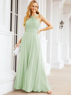 Numbersea Crisscross Halter Bridesmaid Dresses for Party Wedding Evening Prom Maxi Ball Gowns 28053-numbersea