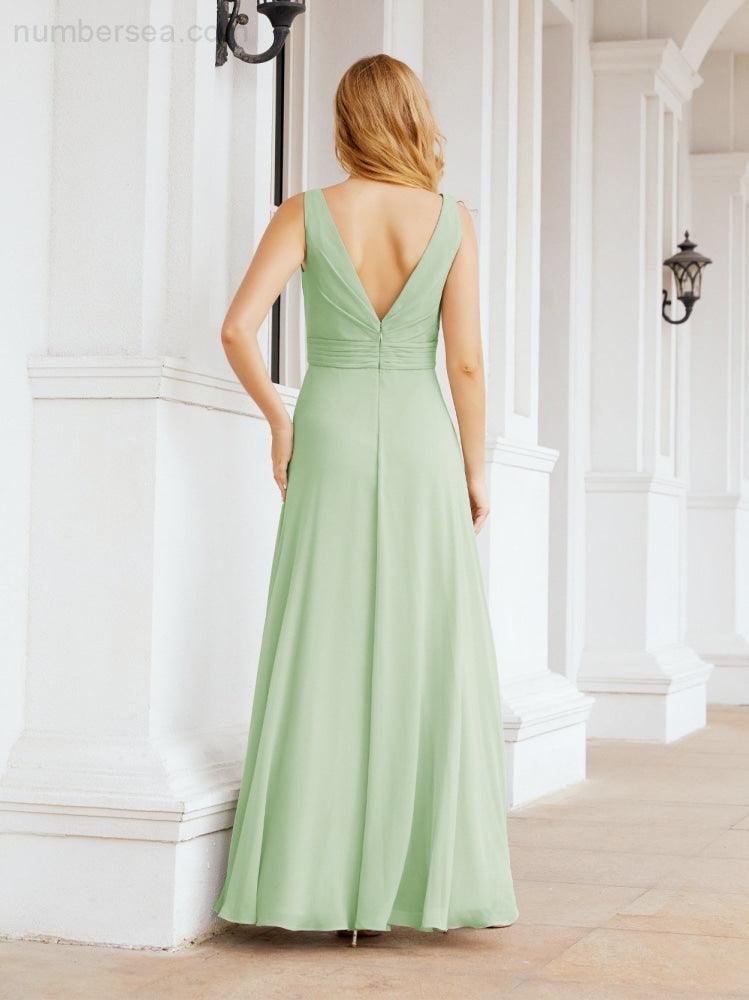 Numbersea Bridesmaid Dresses for Wedding Ruffles Long Formal Prom Gowns 28039-numbersea