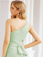 Numbersea One Shoulder Bridesmaid Dresses Long Formal Prom Gowns 28048-numbersea