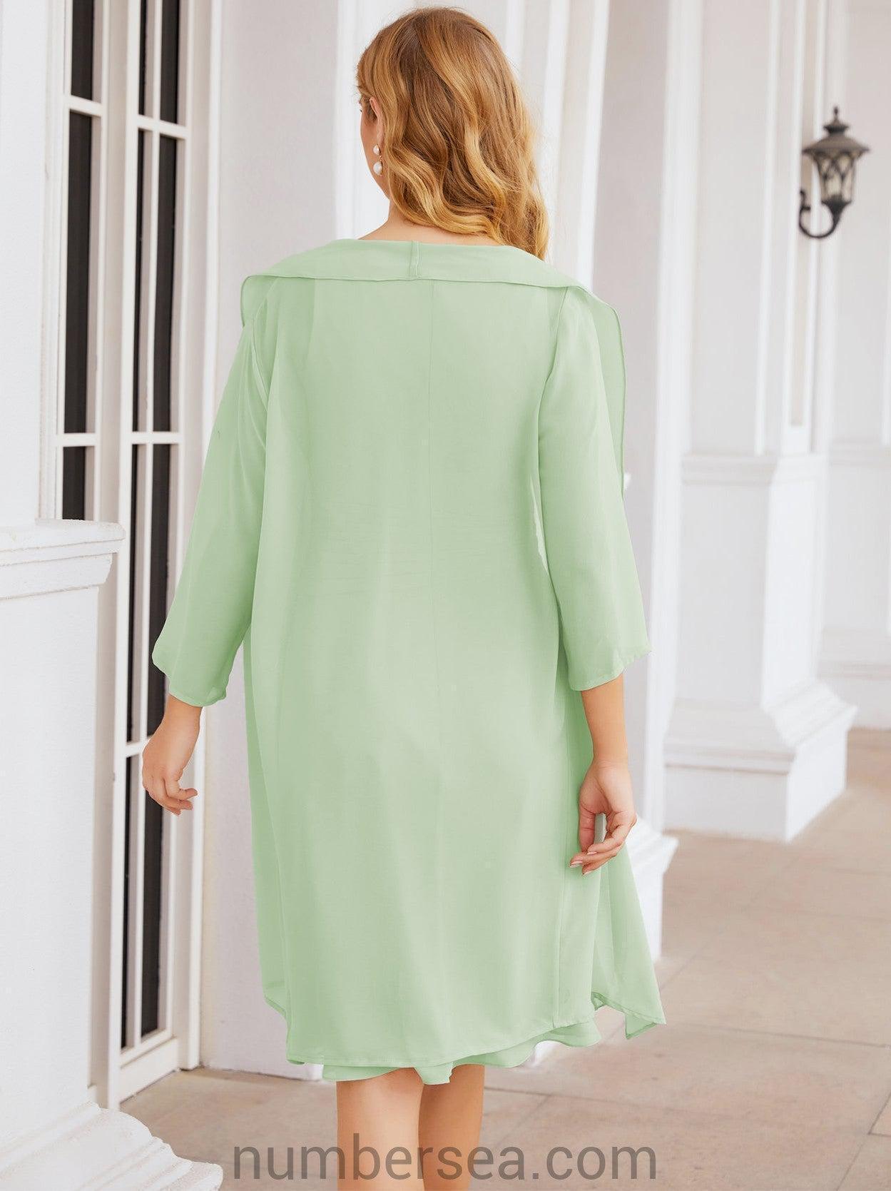 Numbersea Chiffon Mother Of The Bride Dresses Prom Dress For Wedding Guest Casual Pleated 28065