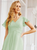 Numbersea Formal Prom Gowns for Mother of The Bride Cap Sleeves Bridesmaid Dress 28047-numbersea