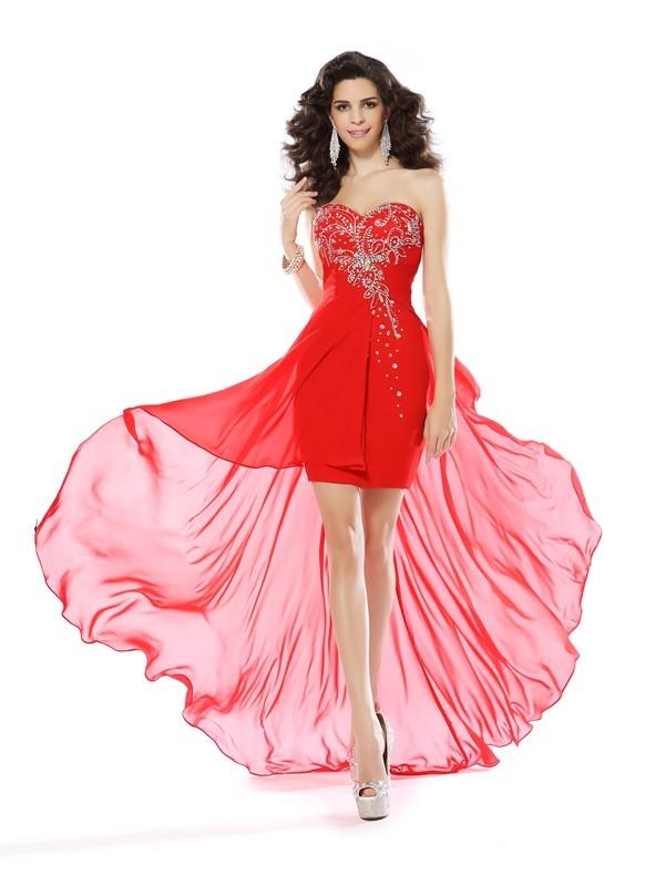 Vestidos de cóctel cortos de gasa sin mangas con escote en forma de corazón y pedrería