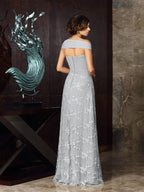 Vestidos de Madre de la Novia Corte A Princesa Hombros Descubiertos Apliques Sin Mangas Largo Gasa