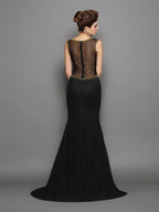 Sheath/Column Scoop Beading Sleeveless Long Chiffon Dresses