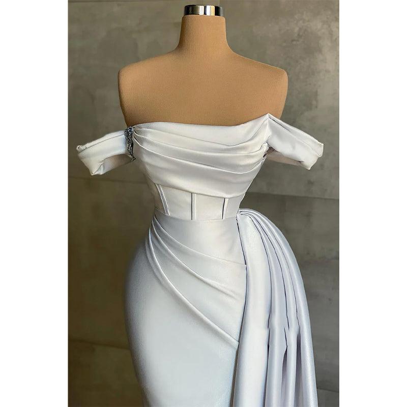 Trägerloses Falten Etui-/Säulenkleid Langes Abendkleid Geburtstagskleid 