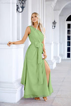 Ladies Chiffon One Shoulder Bridesmaid Evening Dress Wedding Party Evening Dress 28133-numbersea